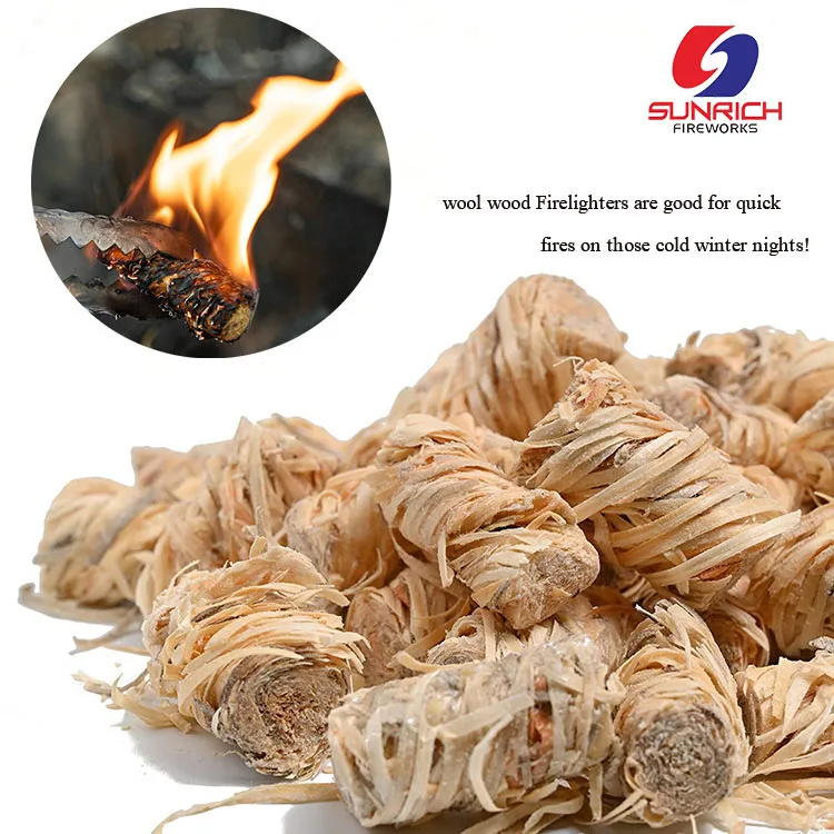 Paraffin Wood Wool Firelighter Natural Eco Wood Wool Igniters Burners Fire Starters for Barbecue Charcoal