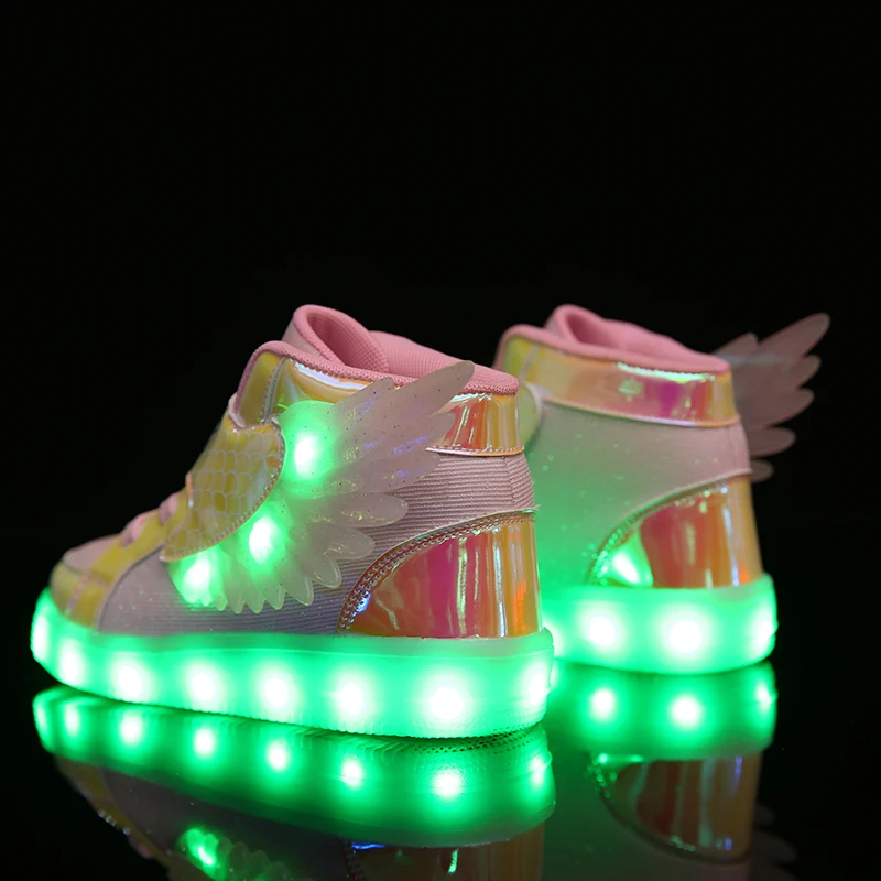 Kids Sneakers Children Baby Girls Boys Light Wings Mesh Designers Shoes Led Sport Run Sneakers Light Up Shoes