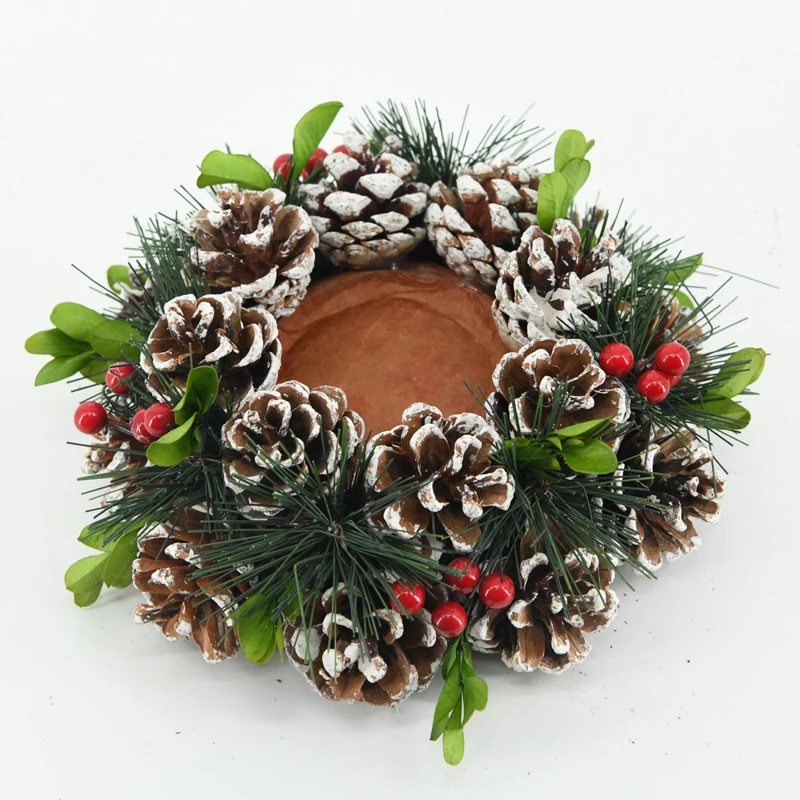 Продажа высококачественных подсвечников в форме венка из коричневой сосны для фестивалей
