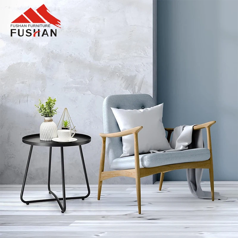 FUSHAN Nordic Coffee Table And End Table Simple Round Outdoor Metal Side Table Coffee