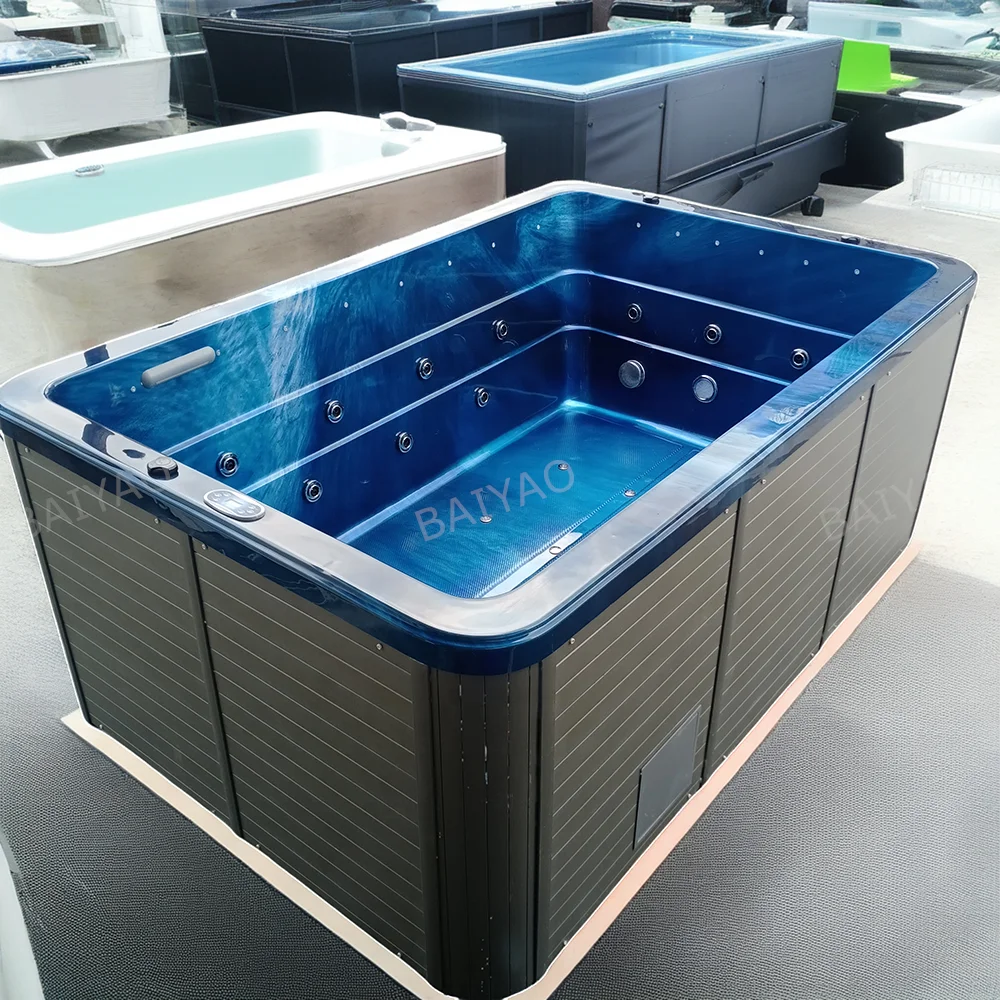 Acrylic Small Endless Swimming Pool Whirlpool Hydro Above Ground Pool Massage Bathtub Swim Spa For Outdoor Applications
