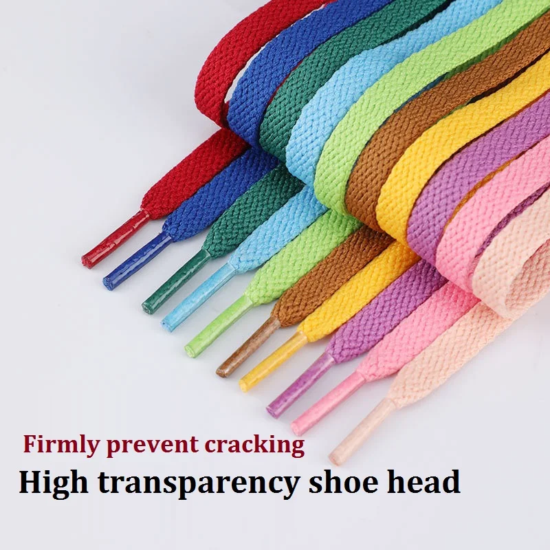 Hot Seller Custom 8MM Colorful Polyester Flat Shoe Lace for Sneakers