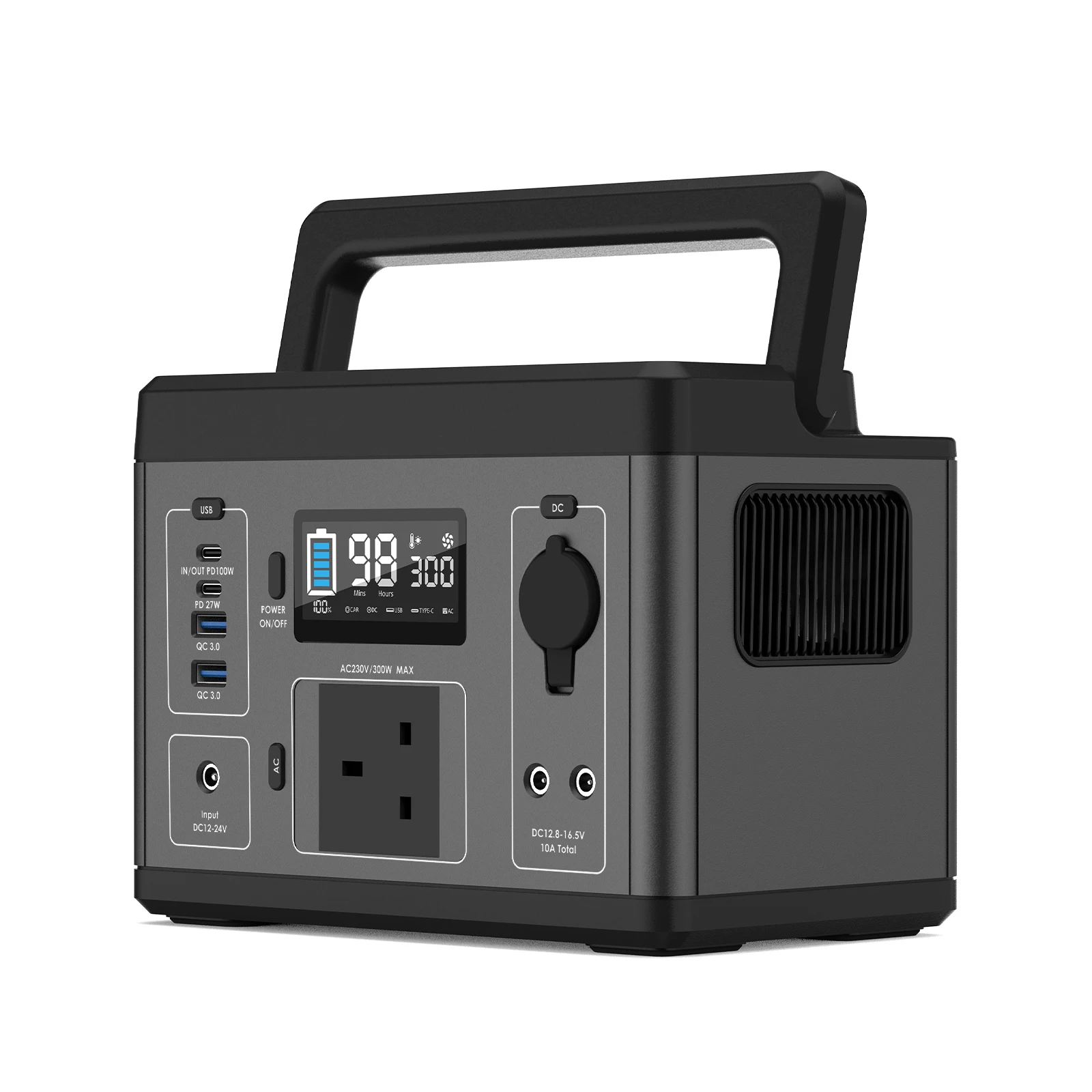 300 watts 266wh 110v 220v portable power station 300w solar power generator with dual led light