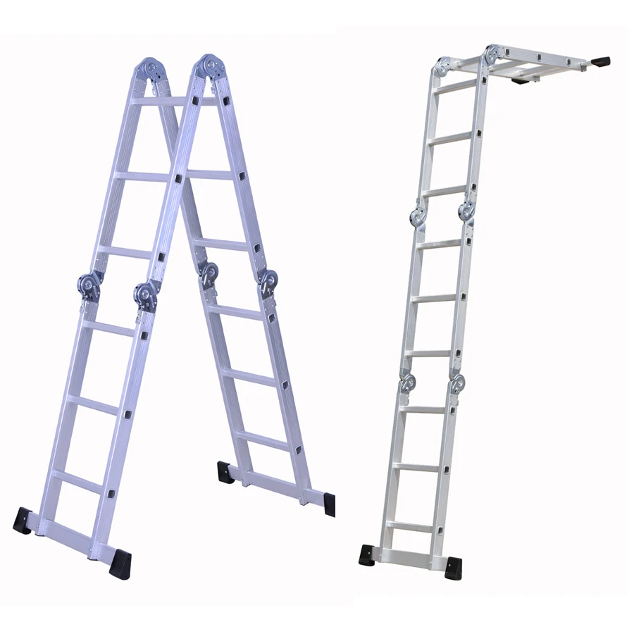 ladder aluminum Multi-purpose Ladder Durable 4x3 Compact Aluminum Ladder Foldable