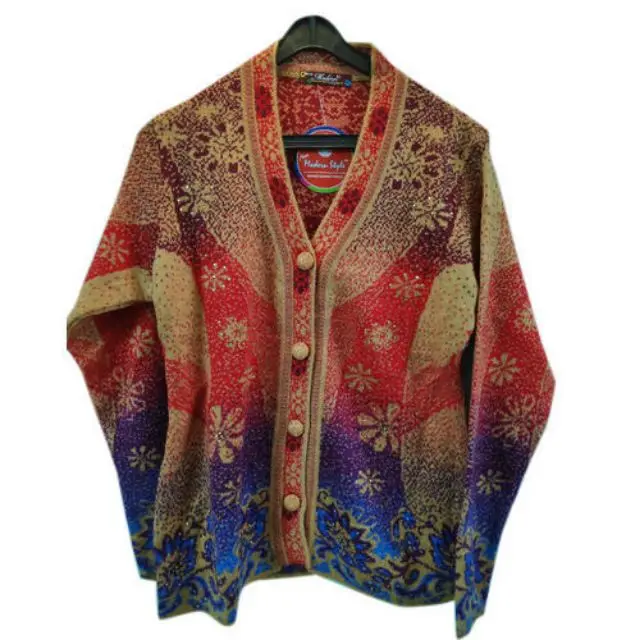 online export of wool multi color designer sweater womens