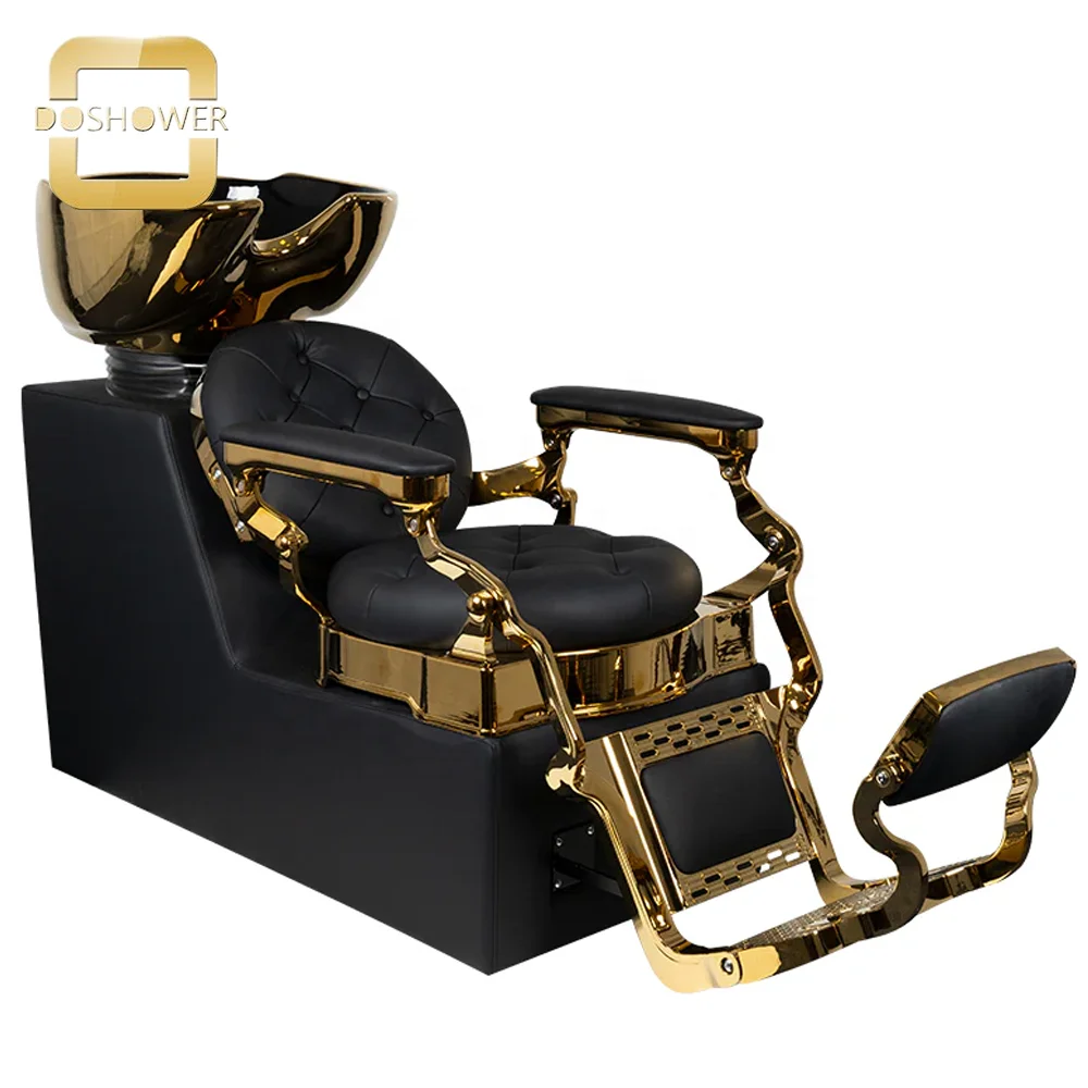 Wholesale Barber Washing Unit With Vintage Salon Hair Washing Station Package For Gold Black Barber Hair Wash Supplier.png