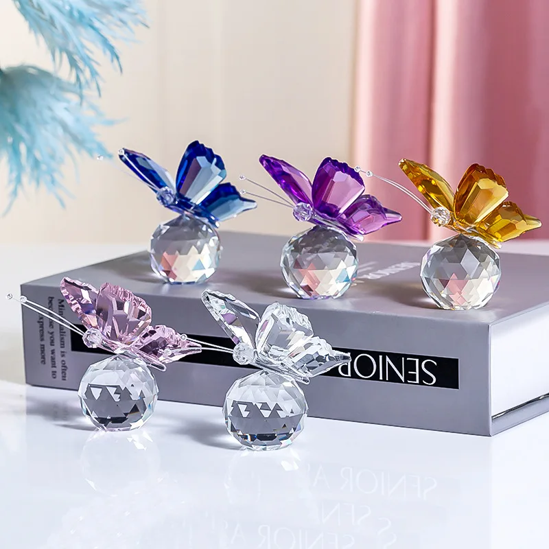 Hot Selling Desktop Ornament Crystal Butterfly Crystal Butterfly Crafts Home Decoration