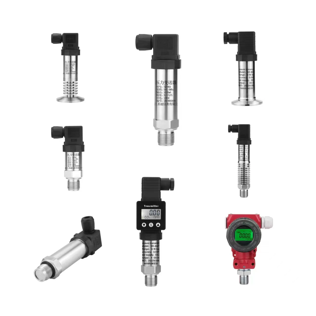Factory price 60bar 0.5%FS   4-20mA 0-10V  pressure sensor 304 stainless steel pressure transmitter