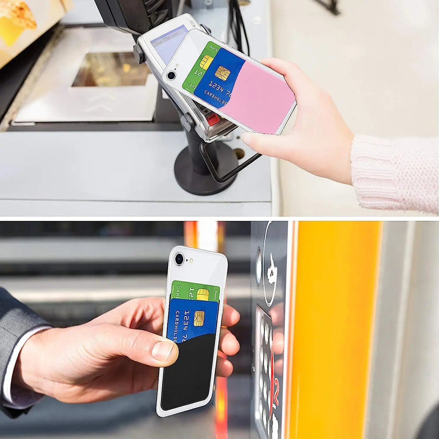 Customized ID Card Holders Silicone Phone Card wallet Sublimation Printing Company Logo