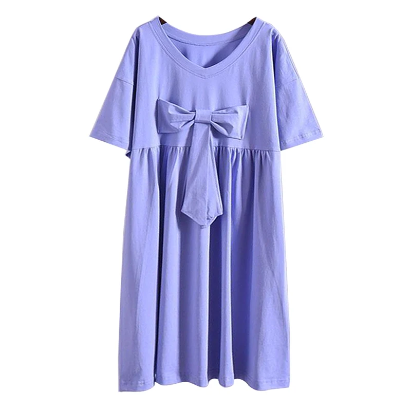 Maternity dress summer short-sleeved baby dress loose-fitting 200 catties medium length Korean version skirt summer
