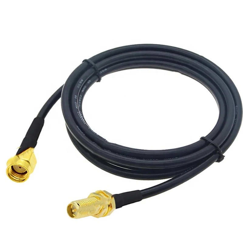 Copper Conductor Coaxial Sma Female Plug Right Angle Crimp For Rg58 RP SMA Mela 90 Degrees Rg58 Cable Connectors