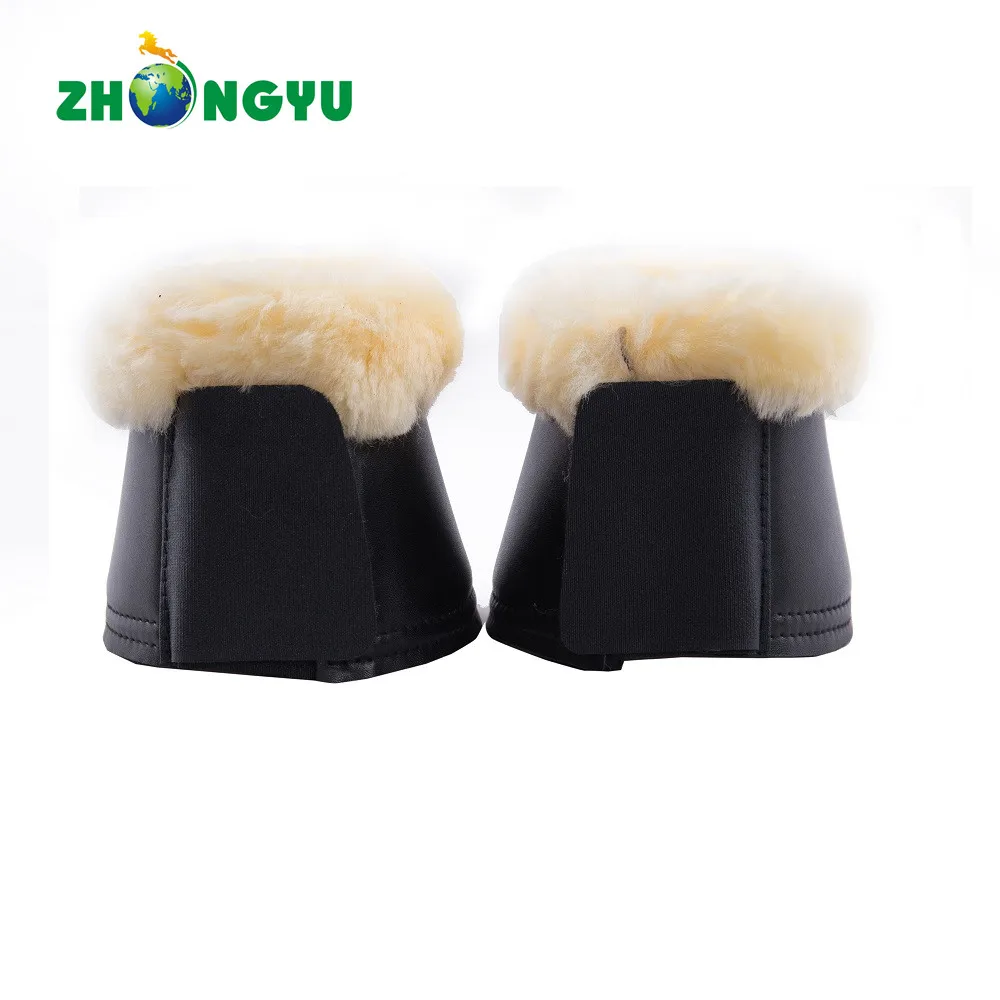 Hot Sale Rubber Bell Boots for Horses White Cheap Sheepskin Bell Boots