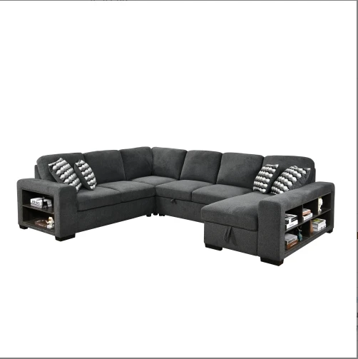 2024 Modern king size  living +room sofa beds for home sleeping multi-function u sofa bed  U Shaped set 7 seater W1417S00026