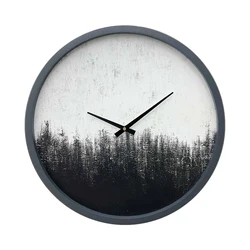Amazon supplier 2021 new style creativity printed wall clocks for living room decor brush relief clocks simple design art