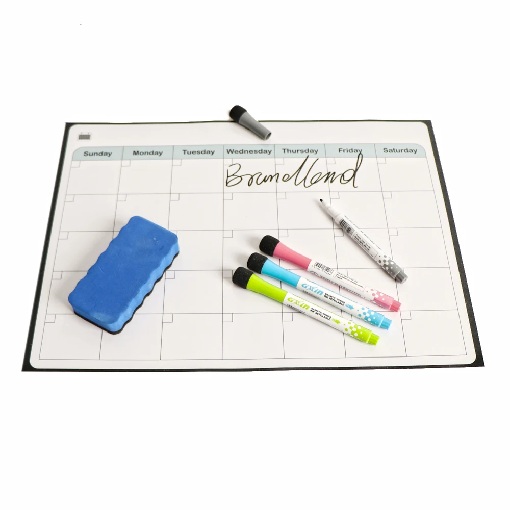 Custom Fridge Magnet Calendar Magnetic Weekly Planner Stain Resistant Magnetic Dry Erase White Board Weekly Magnetic Whiteboard