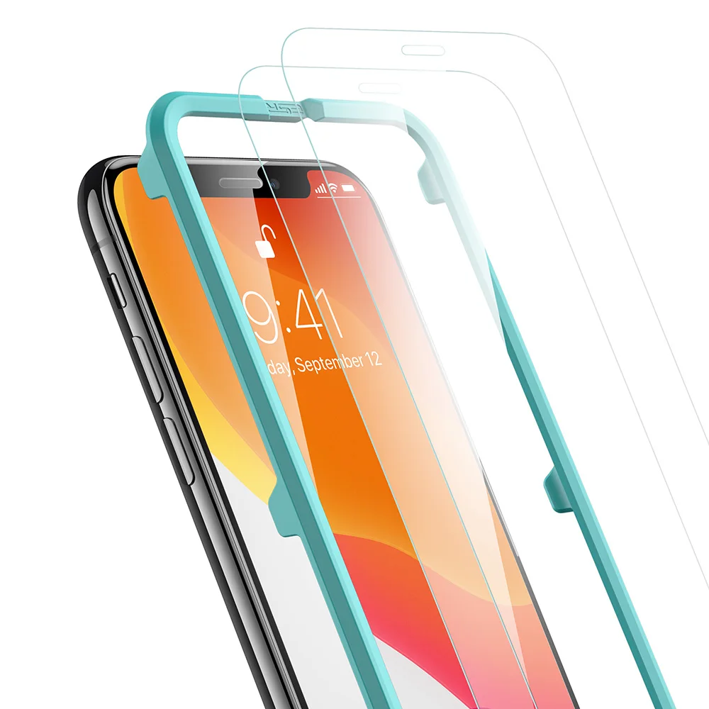 
ESR With Installation Frame For iPhone 11/11 Max/11R 5KG Hardness Strong Protective tempered glass screen protector 