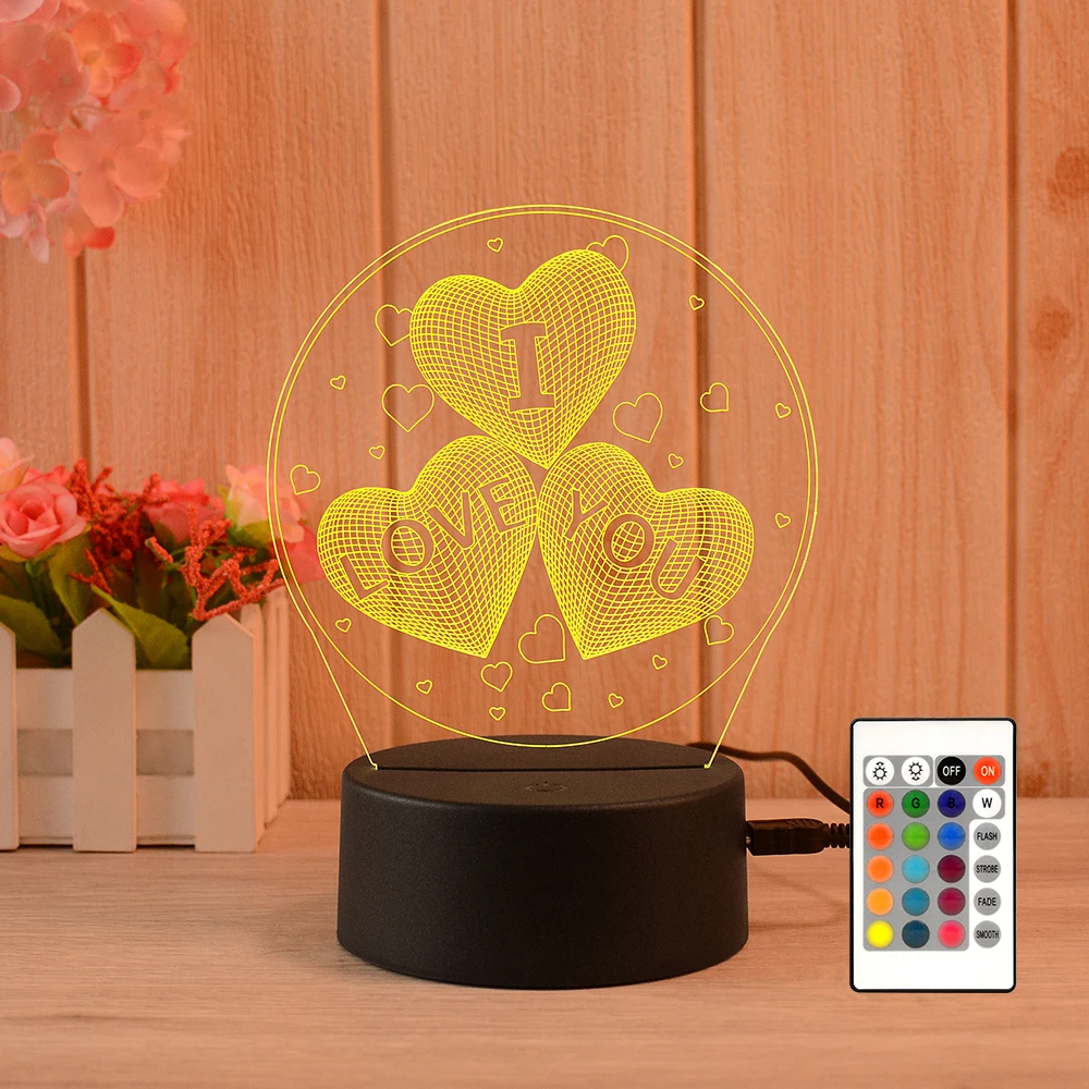 Customized Shaped LED Flashing Night Light USB Charging Discoloration 3D Acrylic Visual Lamp