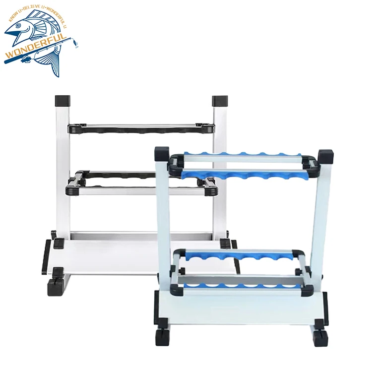 Aluminum Alloy 12 Holes Foldable Fishing Display Support Stand Fishing Rod Rack Stand