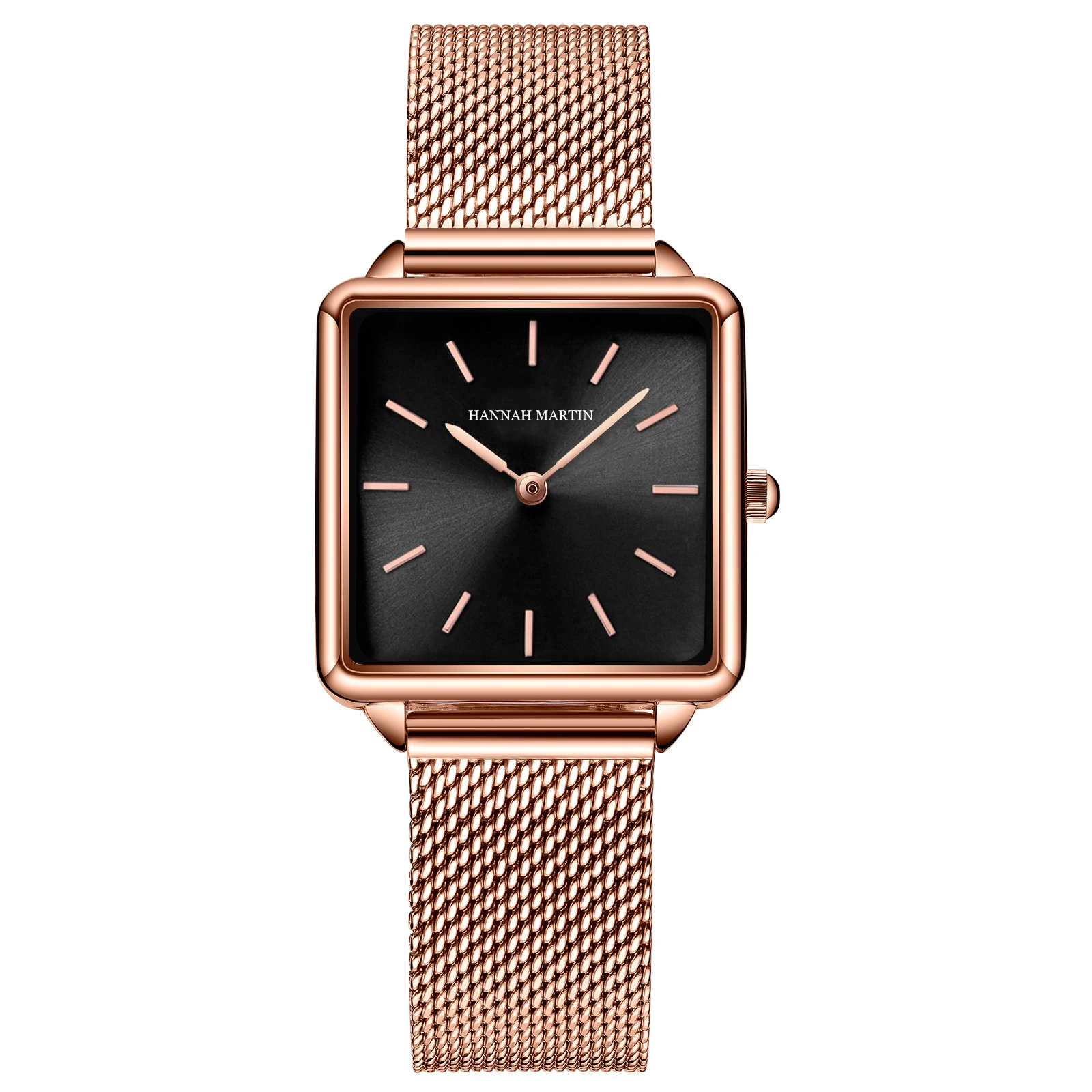 
Luxury Custom Logo Square Ladies Watches Fashion Private Label Women Watch 2020 Glass HANNAH MARTIN Alloy Bracelet Clasp 