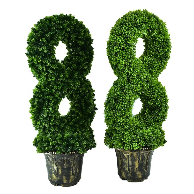 Wholesale front porch plants Artificial Pine Boxwood Topiary Tree Fake Plant for Home Indoor and Outdoor Decoration