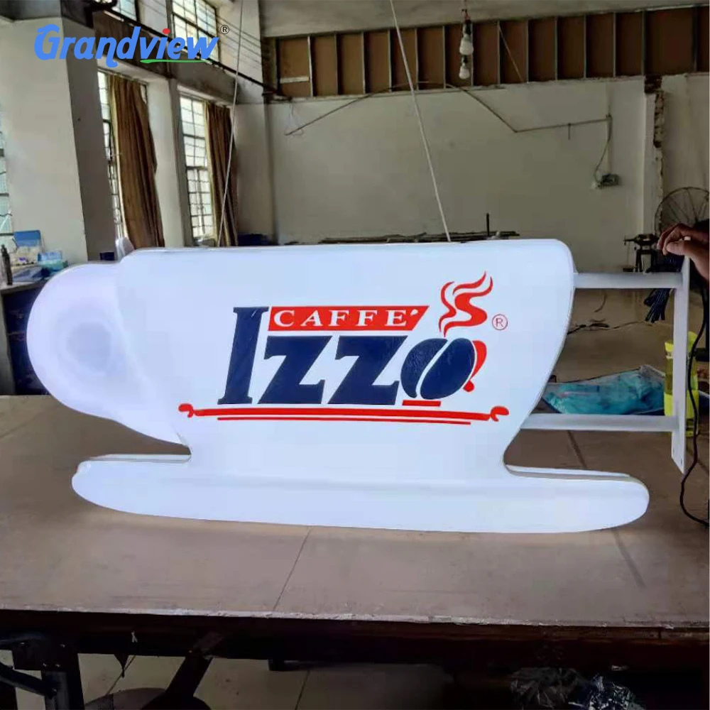 Outdoor advertising light box coffee sign advertising wall mounted light box sign