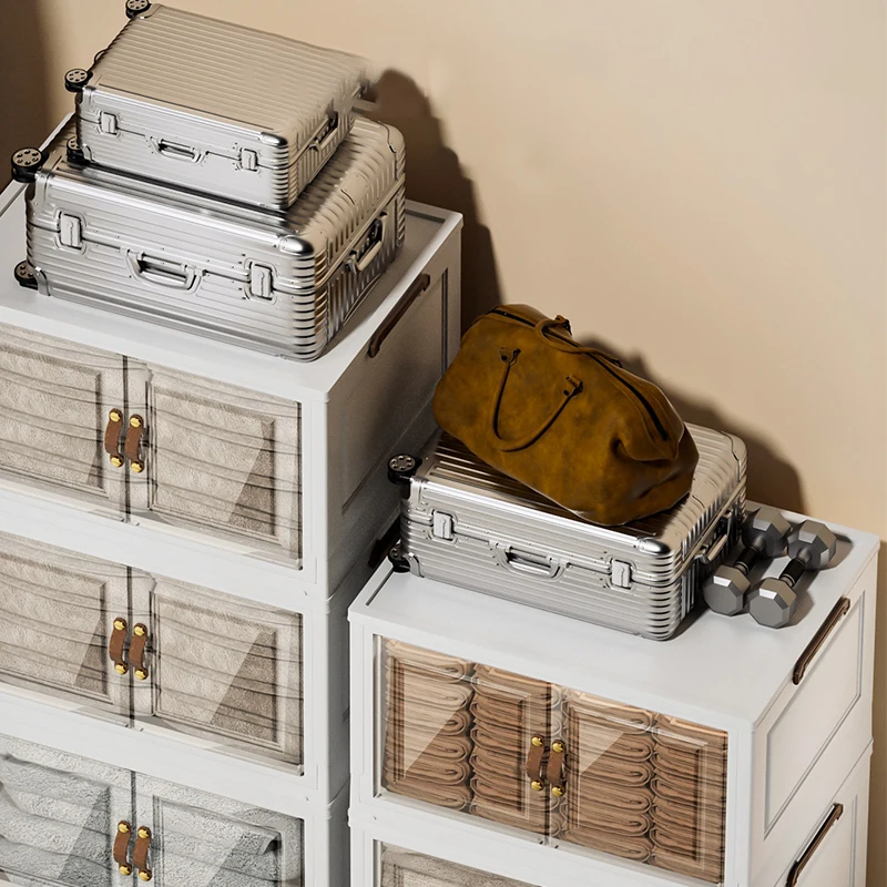 Stackable Clothes Plastic  Drawer Storage Container Storage Basket Shelf Box for Closet Wardrobe Organizer