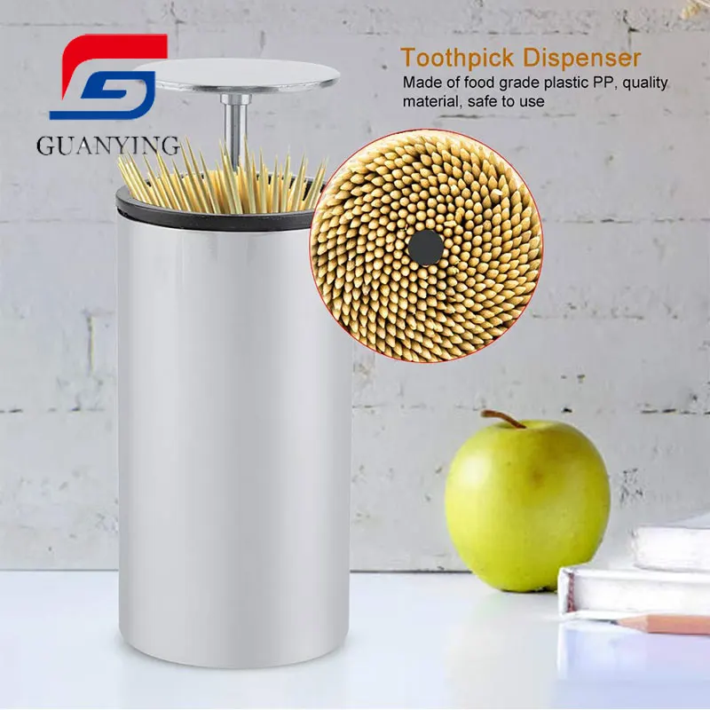 Portable Storage House Toothpick Dispenser Automatic Organizer Holder Container Stainless Steel Toothpick Dispenser