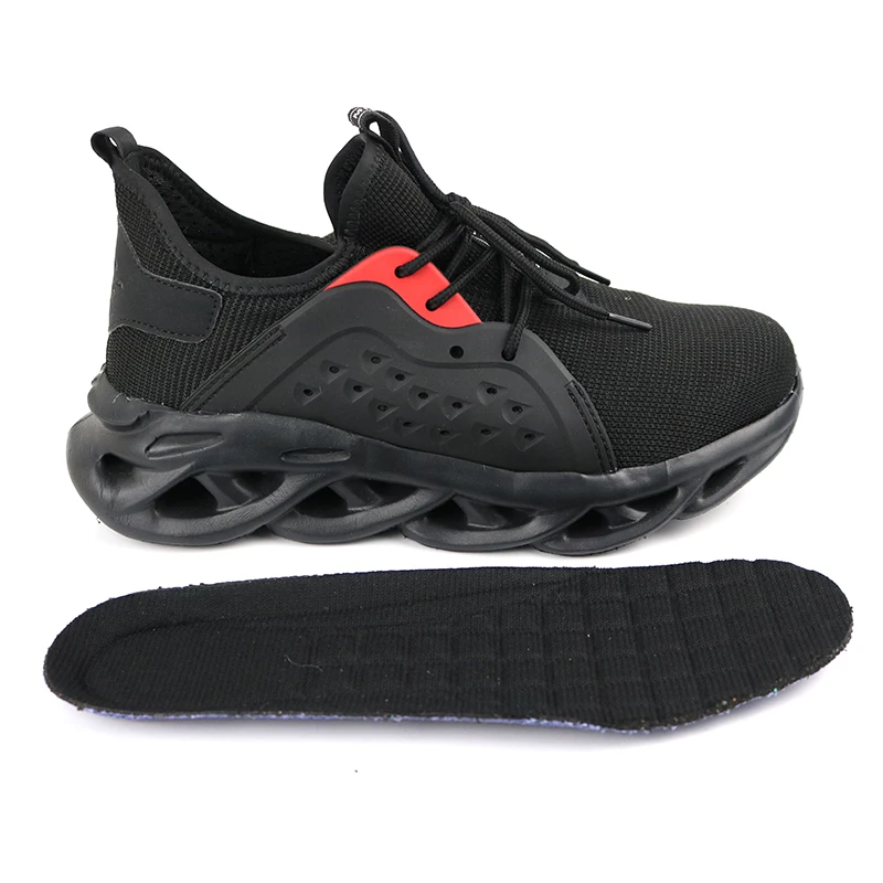 black sneaker runner fashion steel toe woodland sport female work safety shoes for welder