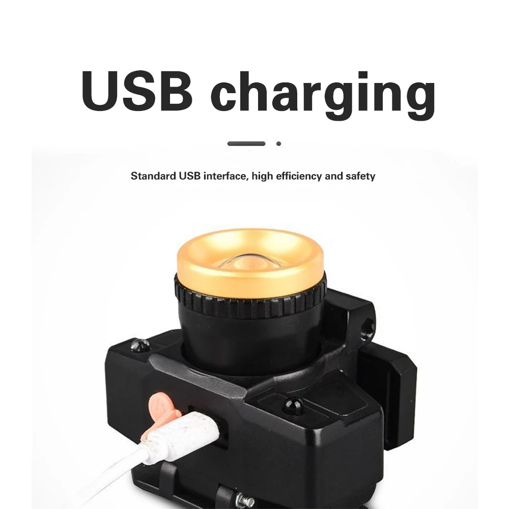  Водонепроницаемый светодиодный налобный фонарь с датчиком и зарядкой от USB/солнечной
