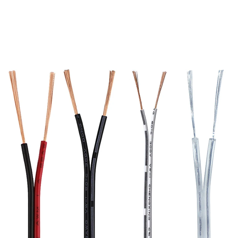 AWM 2468 vw 1 80c 300v Transparent Red And Black Parallel 18awg 20awg 22awg 24awg 26awg 2 Core Parallel Flat Wire Parallel Cable