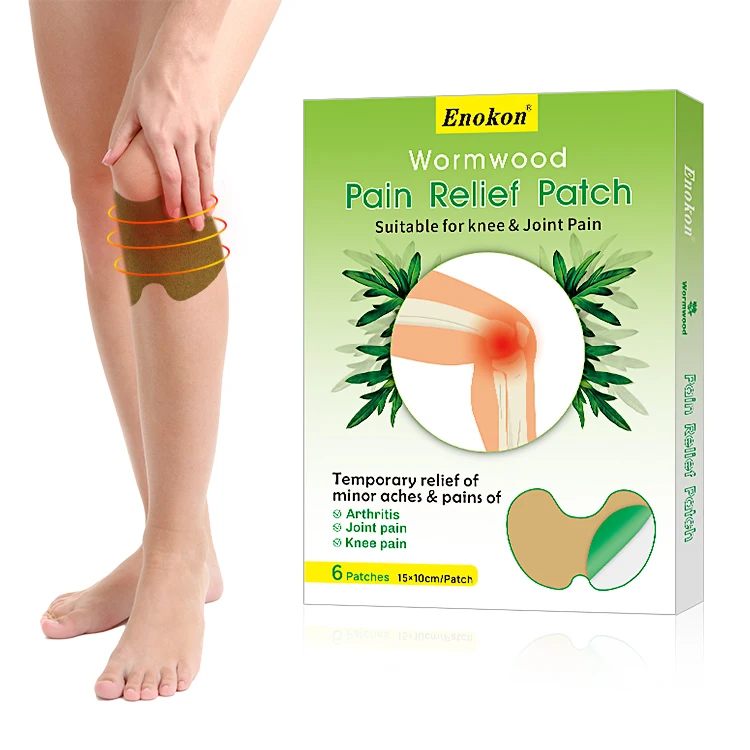 6 Patches Best Sell New Design Healthcare Products Herbal Wormwood Ingredients Knee Pain Relief Patch Arthritis Pain Patch