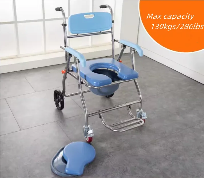 Rehabilitation toilet chair spare parts wheelchair with toilet