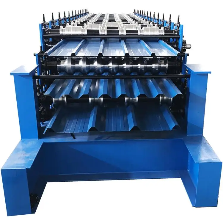 Layer Roll Forming Machine Three Layer Roll Panel Aluminium Zinc Complete Sheet Metal Tile Making Roof Forming Machine