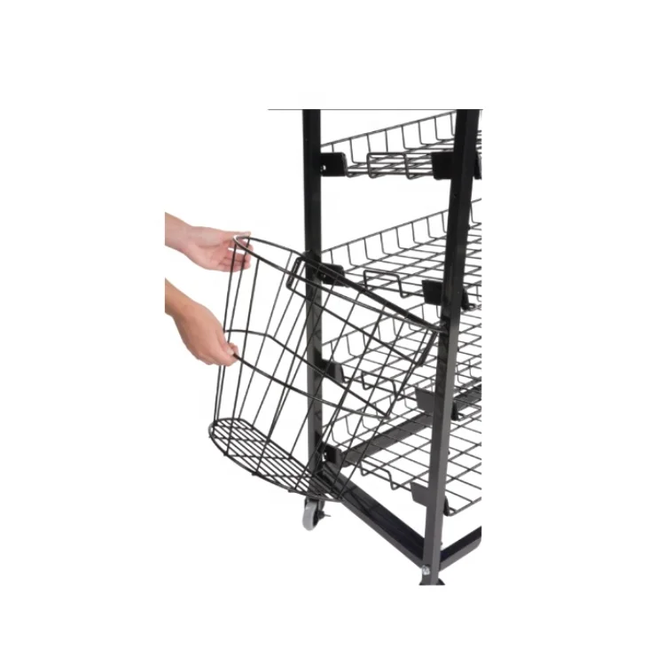 RuiMei High Quality Black Mobile Bread Display Rack