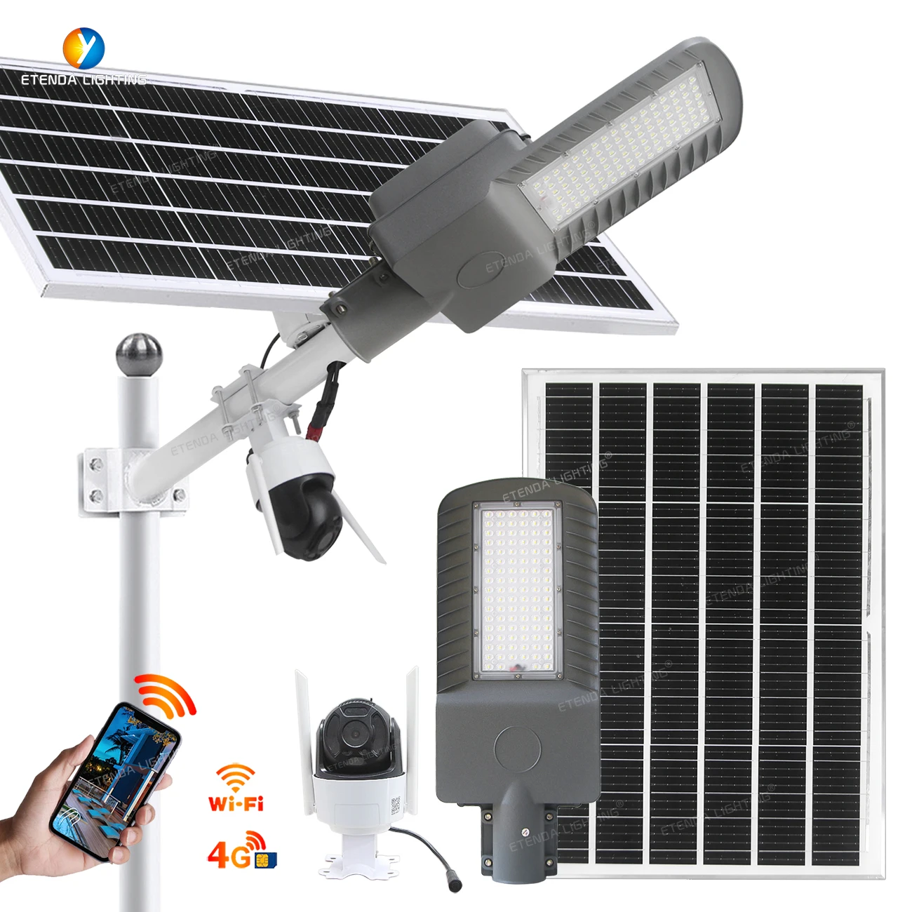 Foco Solar Ip65 Outdoor All In One With camera Integrated Solar Street Lights Outdoor Waterproof