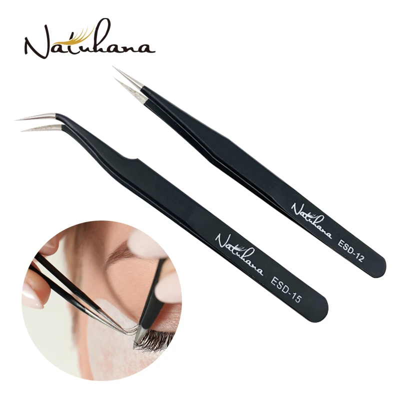 Hot Selling Lash Supplies Wholesale Custom Logo Gold Matte Black Fiber Tip Tweezers For Eyelash Extension Vendor