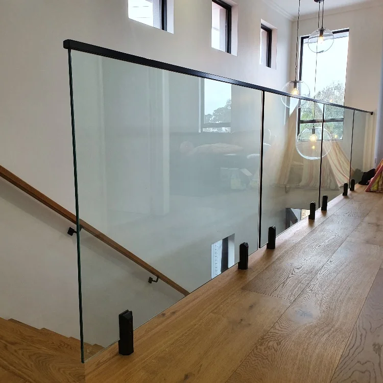 On Sale Aluminium U Channel for 12 mm Glass Corer Post Black Handrail Balustrade for Stairs