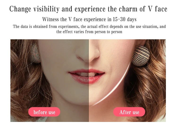 Microcurrent V Face Massager Red LED Light Therapy EMS Facial Lifting Belt Face Slimming Double Chin Reducer  Firming Equipment