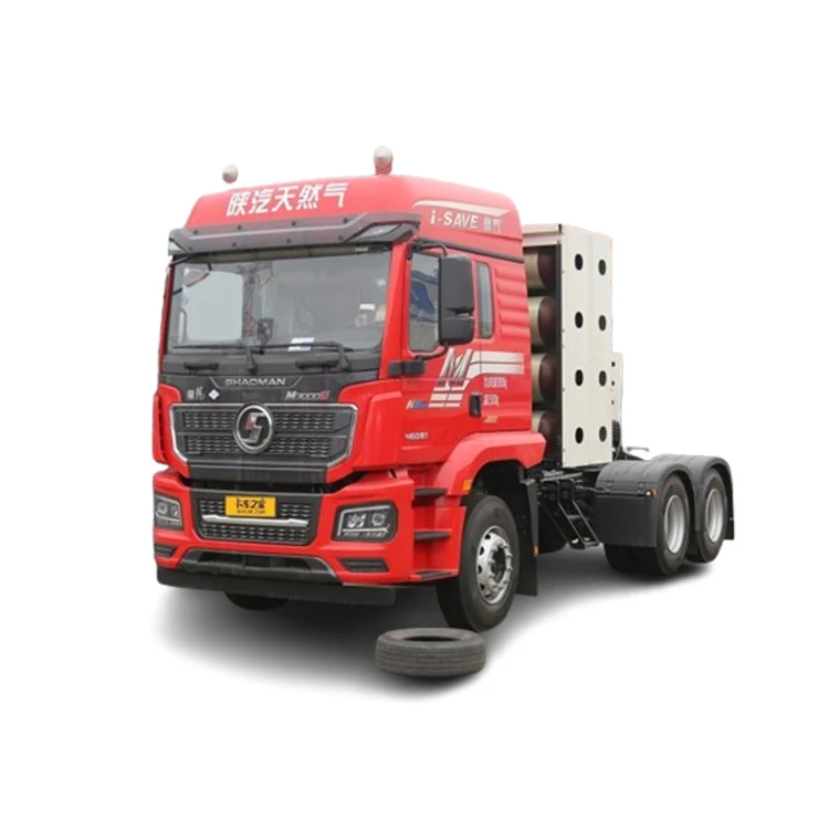 Towing 39 tons compressed natural gas power 6x4 460hp engine 10 wheels 12r22.5 tires 1696L trailer head tractor trucks