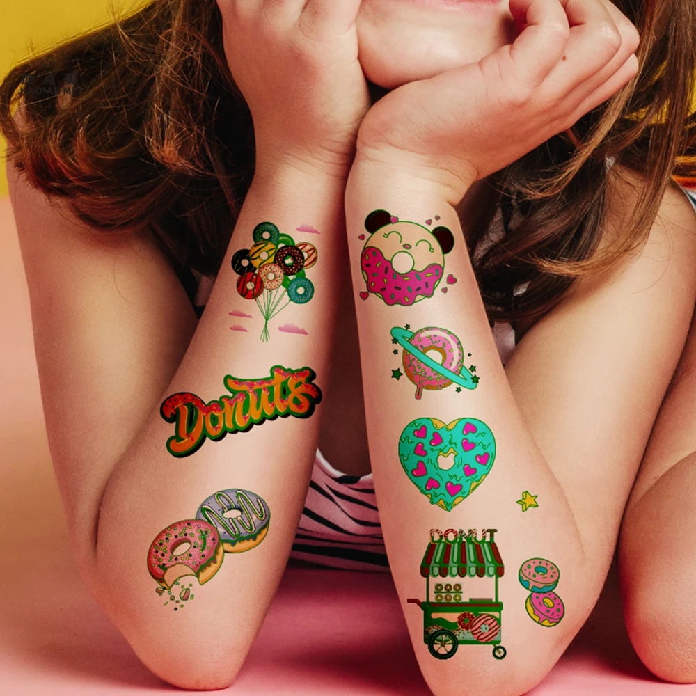 2023 Fancy glow in dark kids temporary tattoo stickers children birthday party group activities body decorative tattoo