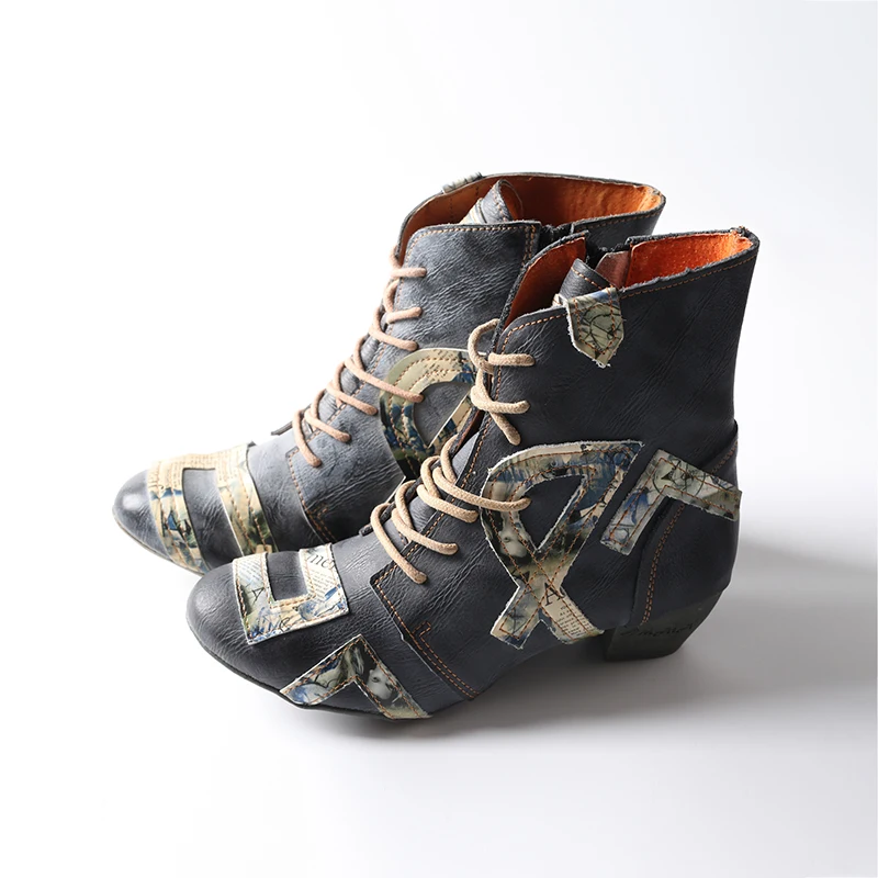 Wholesale Custom Adult Leather Ankle Boots German Trendy Fashion Tpr Sole Winter Boots