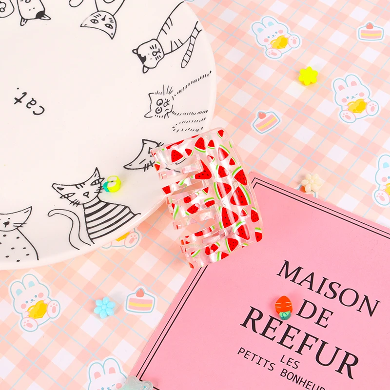 Newest selling Low Price Watermelon Pattern Cute Suitable For Little Girls Hair Claws Clips