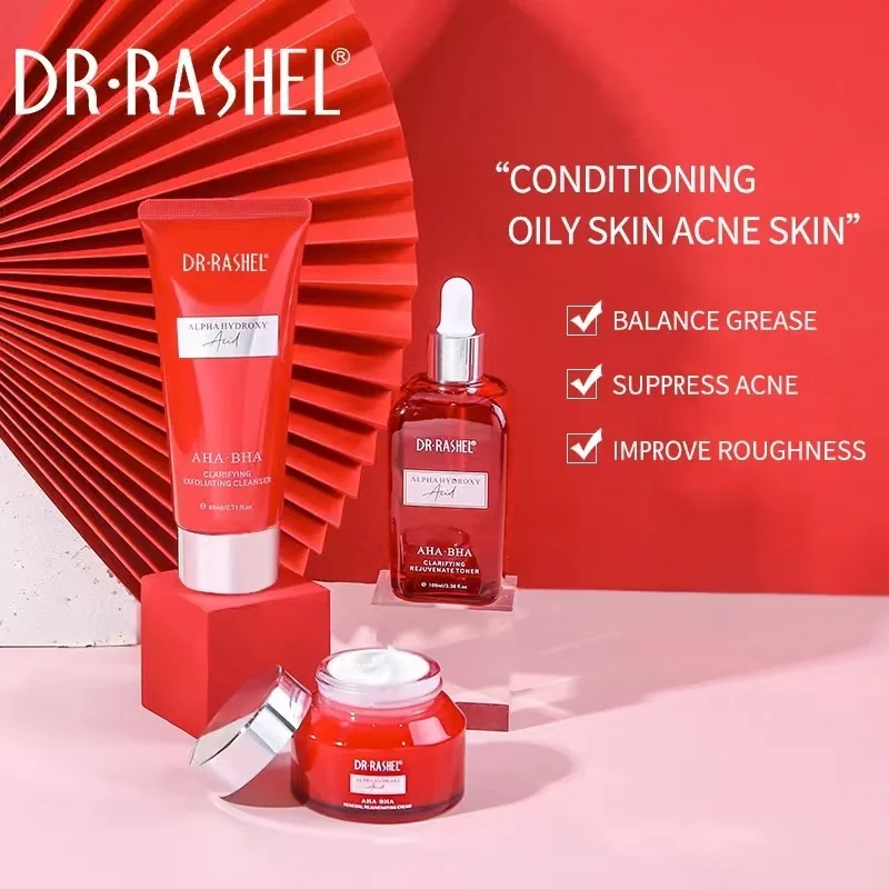 Organic AHA BHA Miracle Renewal Remove Blackheads Moisturize Oily Skin Acne Skin Care Set