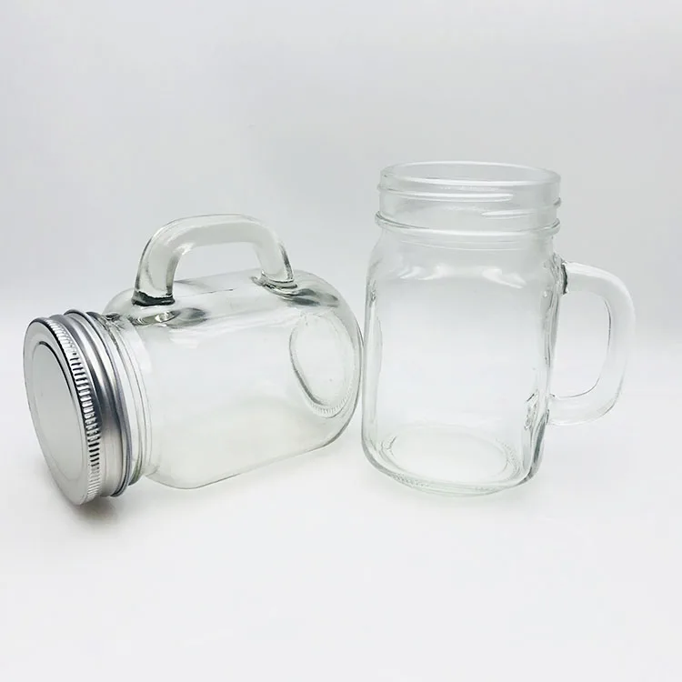480ml glass tea cup mason jar with handle glass drinking botella de vidrio