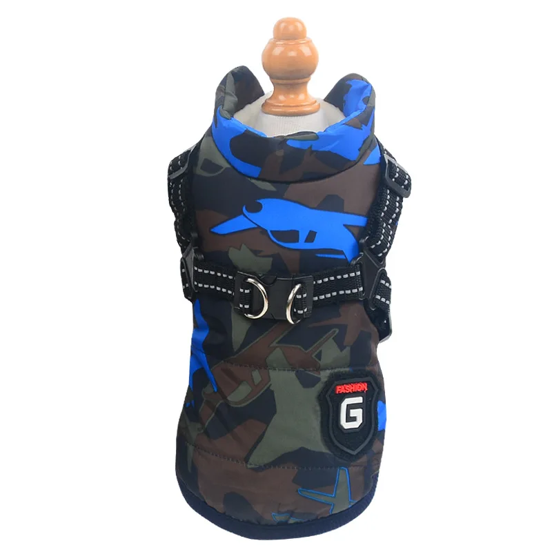 warm vest reflective camouflage dog jacket coat with chest and back traction
