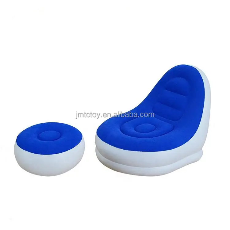 Inflatable Outdoor Sofa Flocking PVC Lounger Chair Inflatable Relaxing Sofa With Ottoman