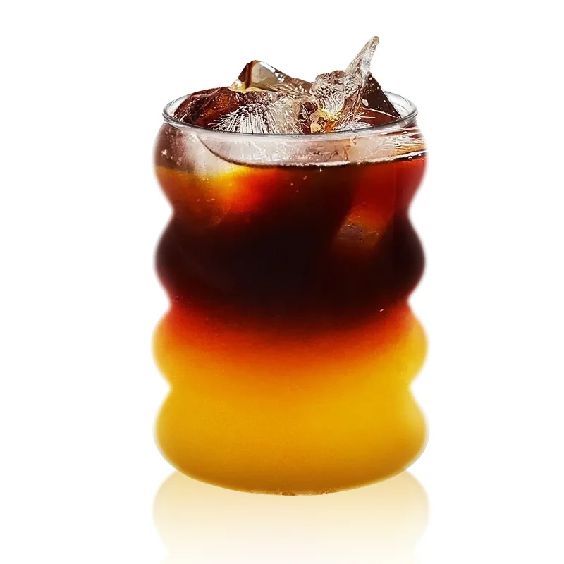 Top seller caterpillar shape wholesale drinking glasses cups clear iced glass coffee mug glass beer cups for juice beer coffee