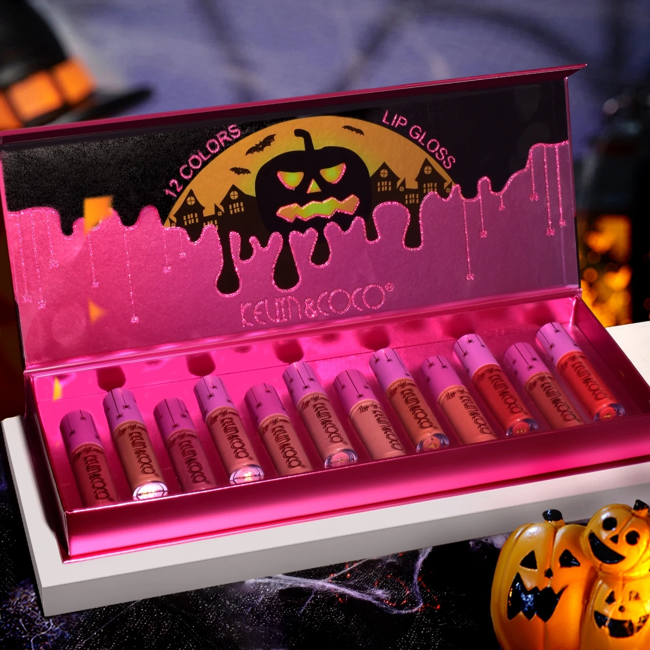 Hot Sale Kevin Coco 12 Colors Pumpkin Lipgloss Nude Long-lasting Halloween Makeup Vegan Matte Waterproof Cosmetic