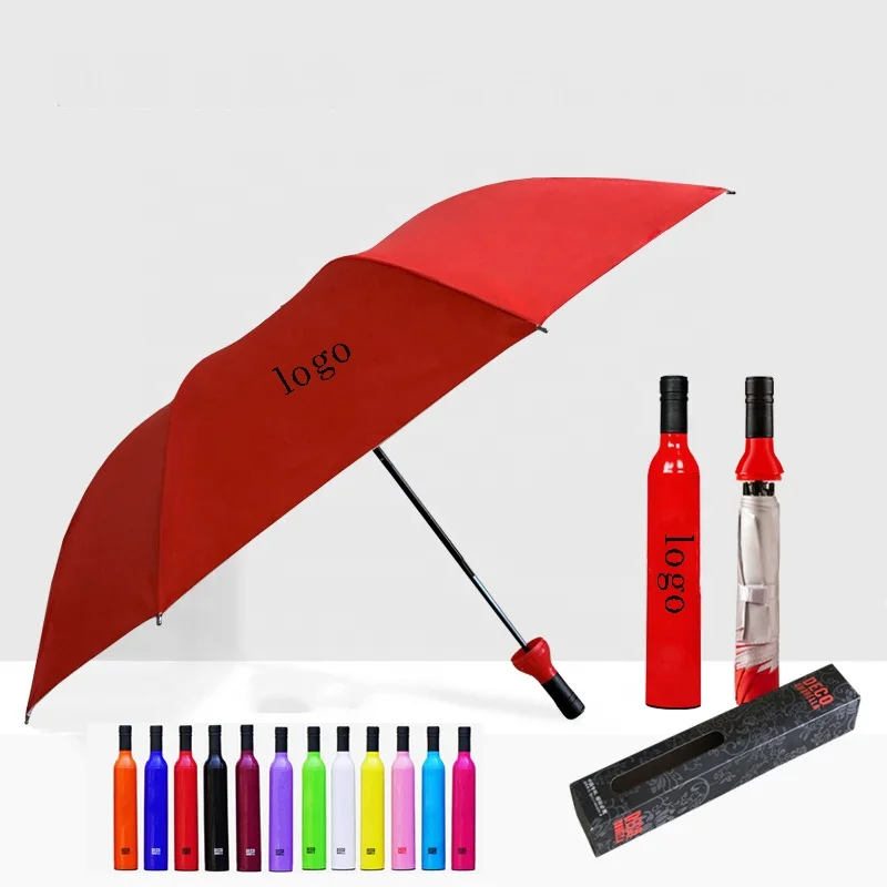 Ручной складной зонтик для бутылки вина с логотипом на заказ