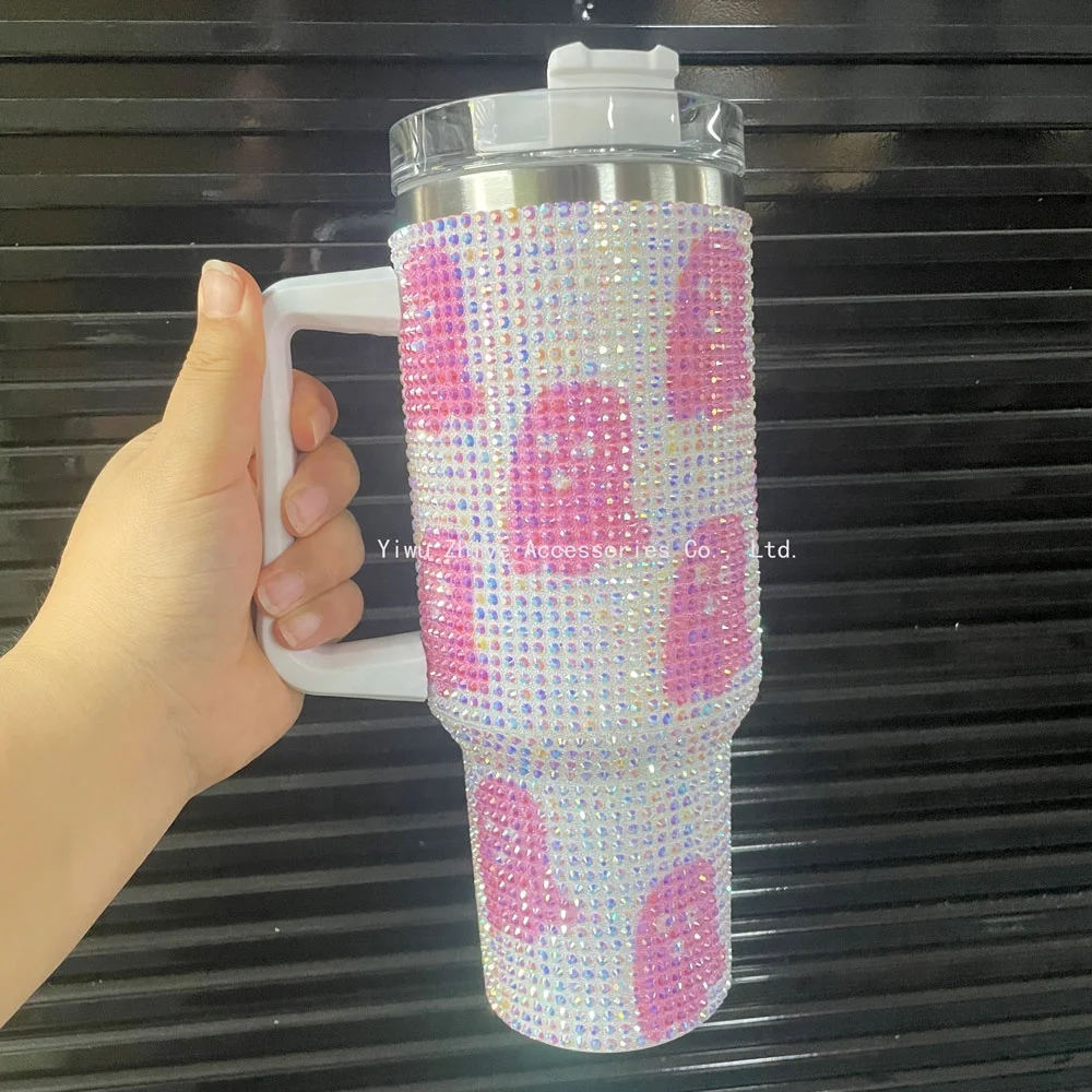 Black Spooky Halloween Full Bling Scream Cup 40 oz Bling Rhinestone Ghost Face Tumbler Cute Ghost Glitter Rhinestone Tumbler